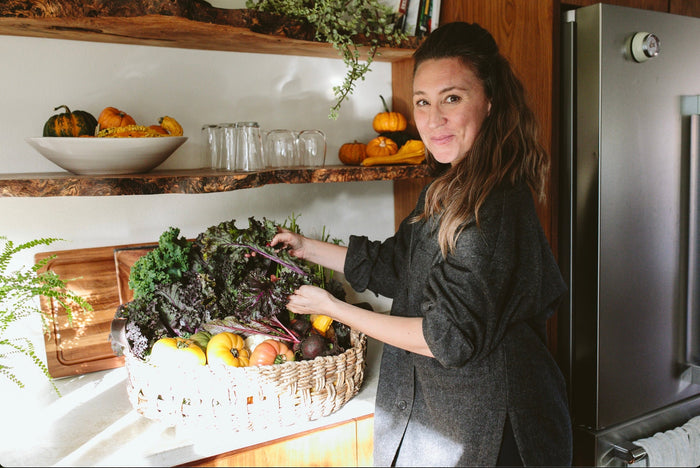 Vanessa with garden harvest